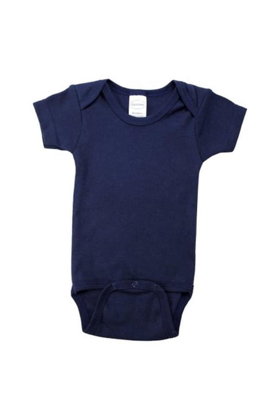 LS-0186 Interlock Short Sleeve Bodysuit, Navy - Medium