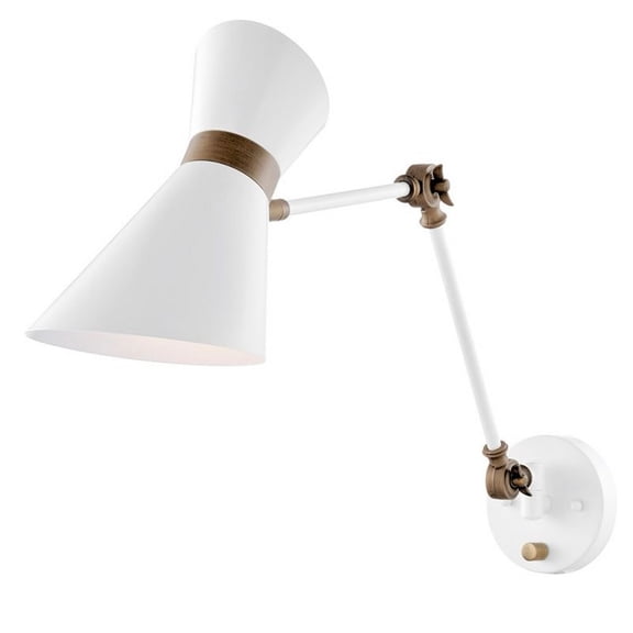 LS-16138AB/WHT-Lite Source-Jared - 1 Light Wall Sconce-33 Inches Tall and 11.25 Inches Wide