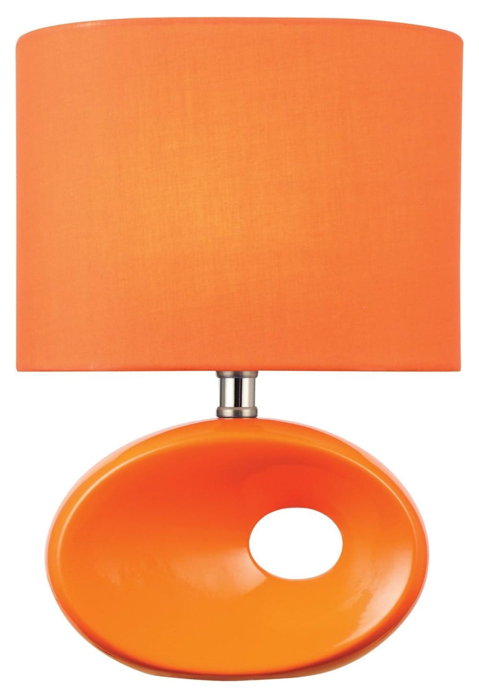 Hennessy 13" Orange Ceramic Table Lamp with Fabric Shade