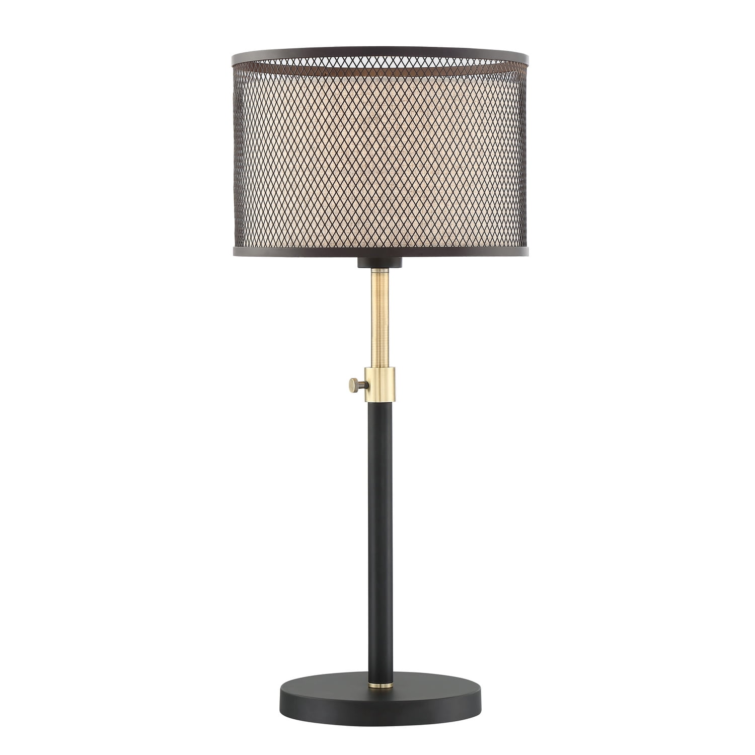 Elena Adjustable Black Iron Table Lamp with Drum Shade