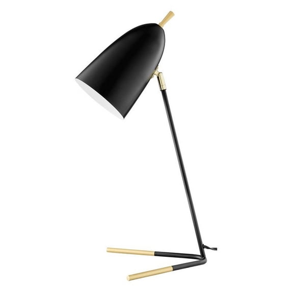LS-23793BLK-Lite Source-Edel - 1 Light Table Lamp-24 Inches Tall and 12 Inches Wide-Black Finish