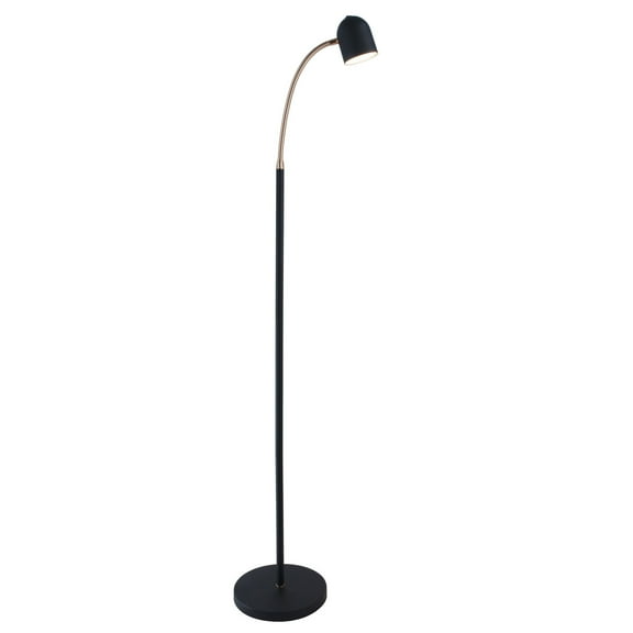 LS-83322BLK-Lite Source-Tiara-5W 1 LED Floor Lamp-8 Inches Wide by 51 Inches High-Black/Antique Brass Finish