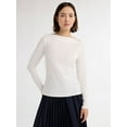 thumbnail image 1 of Free Assembly Women’s and Women's Plus Boatneck Top with Long Sleeves, Sizes XS-4X, 1 of 5