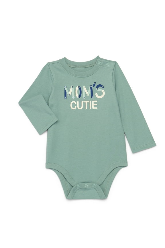 Baby Boy Graphic Bodysuit with Long Sleeves, Sizes 0M-24M