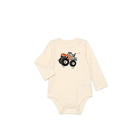 Garanimals Baby Boy Graphic Bodysuit with Long Sleeves, Sizes 0M-24M