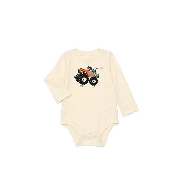 Garanimals Baby Boy Graphic Bodysuit with Long Sleeves, Sizes 0M-24M