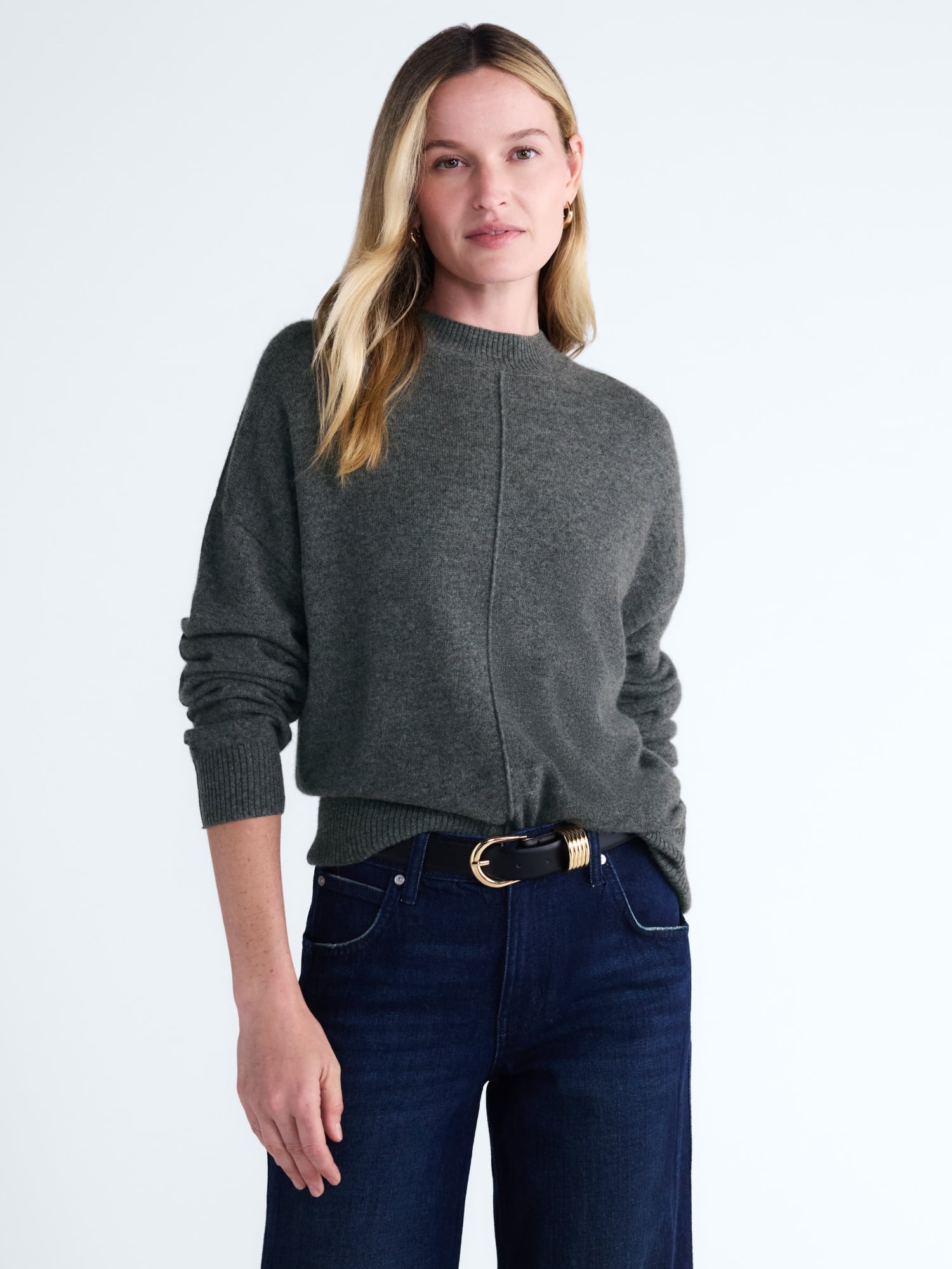Scoop Women’s Cashmere Wedge Sweater, Lightweight, Sizes XS-XXL