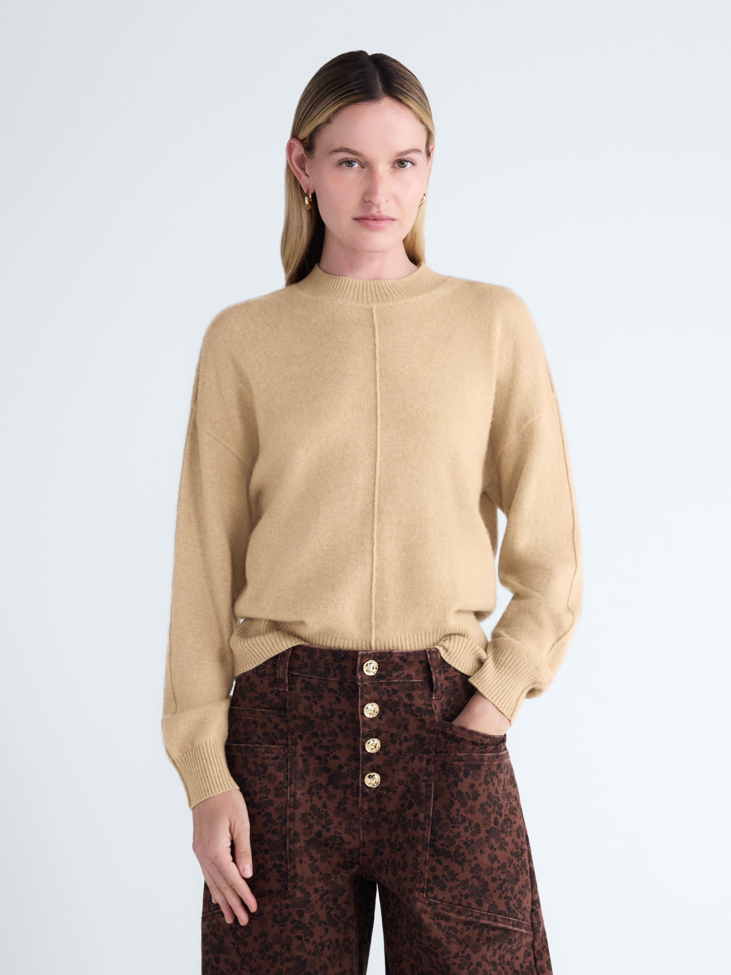 Scoop Women’s Cashmere Wedge Sweater, Lightweight, Sizes XS-XXL