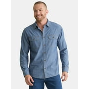 BRAHMA Men’s and Big Men’s Chambray Shirt with Long Sleeves, Sizes S-3XL