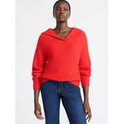 FREE ASSEMBLY Women's V-Collar Sweater with Long Sleeves, Midweight, Sizes, XS-XXL