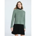 thumbnail image 1 of Scoop Women's and Women's Plus Cable Knit Raglan Sweater, Midweight, Sizes XS-XXL, 1 of 5