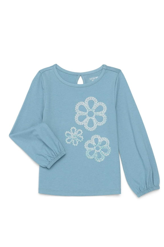 Toddler Girl Long Cuffed Sleeve Sequin Graphic Top, Sizes 18M-5T