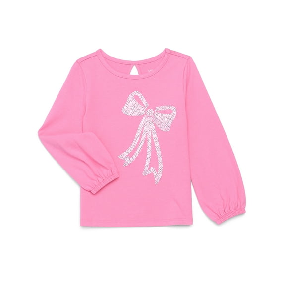 Garanimals Toddler Girl Long Cuffed Sleeve Sequin Graphic Top, Sizes 18M-5T