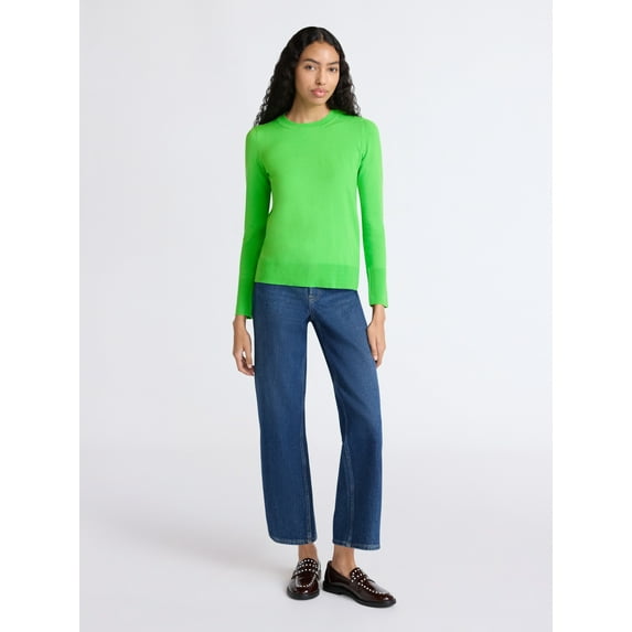 Free Assembly Women's and Women's Plus Cozy Yarn Crewneck Sweater with Long Sleeves. Lightweight, Sizes XS-4X