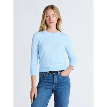 Free Assembly Women's and Women's Plus Cozy Yarn Crewneck Sweater with Long Sleeves. Lightweight, Sizes XS-4X