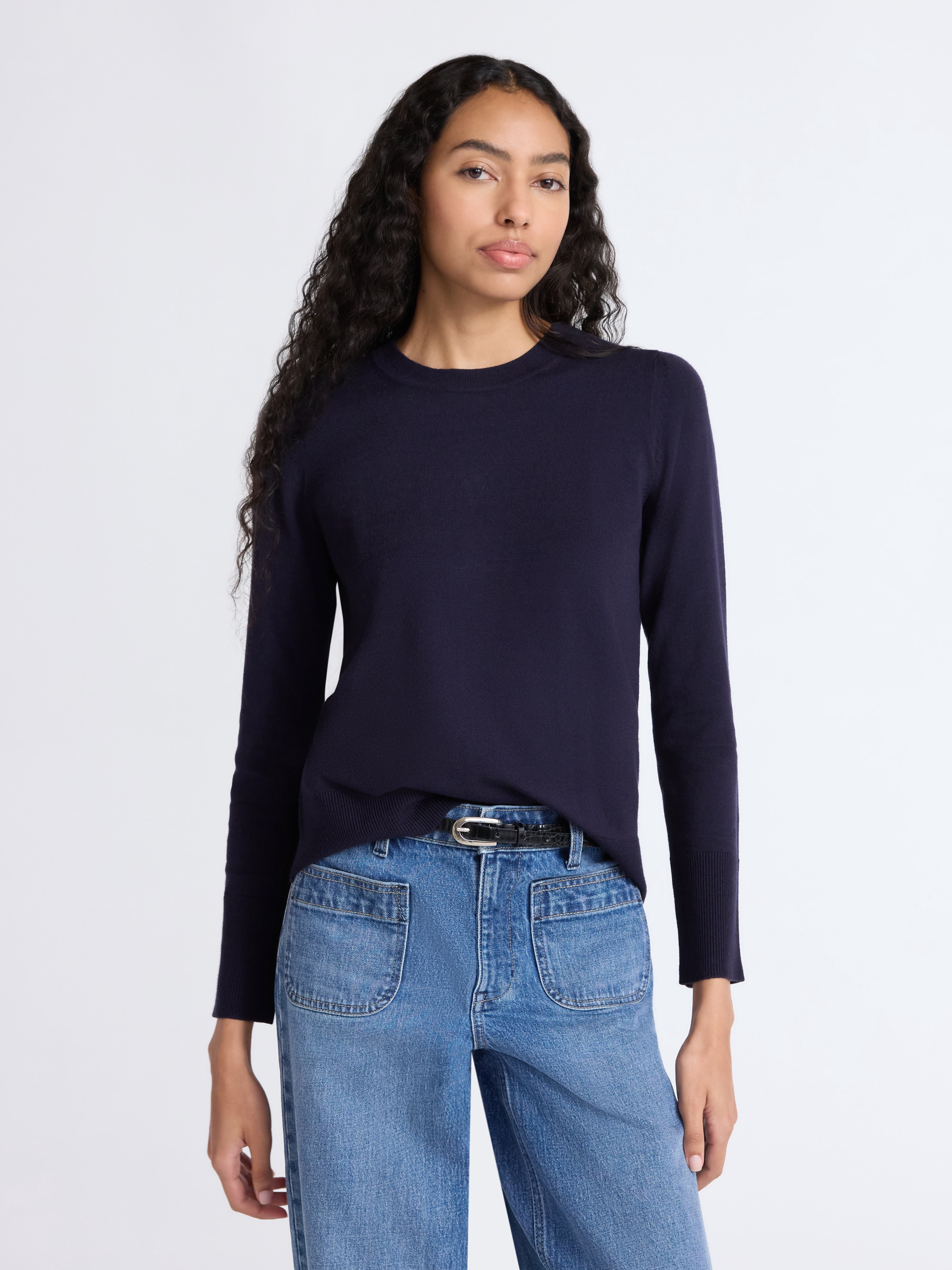 Free Assembly Women's and Women's Plus Cozy Yarn Crewneck Sweater with Long Sleeves. Lightweight, Sizes XS-4X