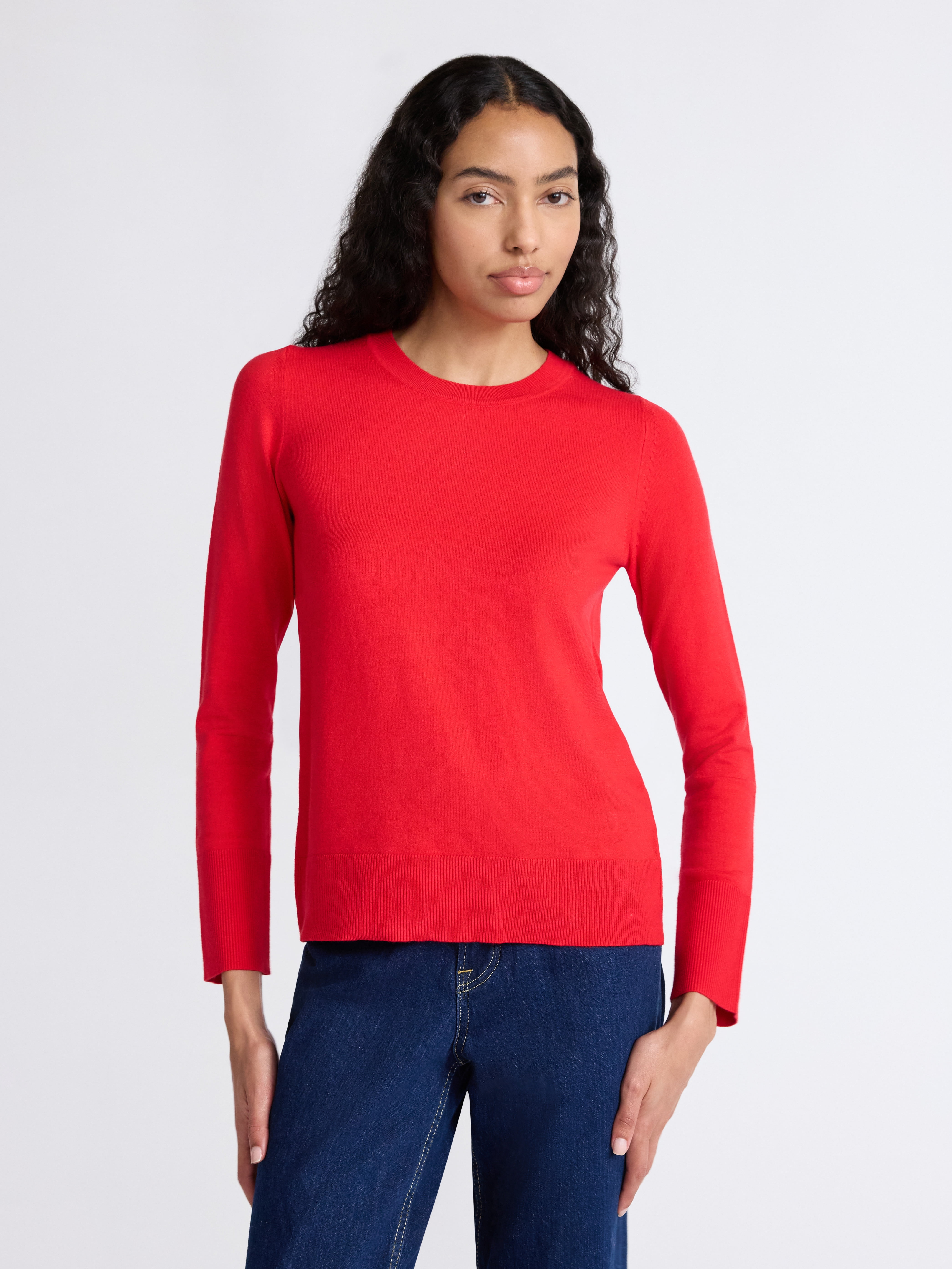Free Assembly Women's and Women's Plus Cozy Yarn Crewneck Sweater with Long Sleeves. Lightweight, Sizes XS-4X