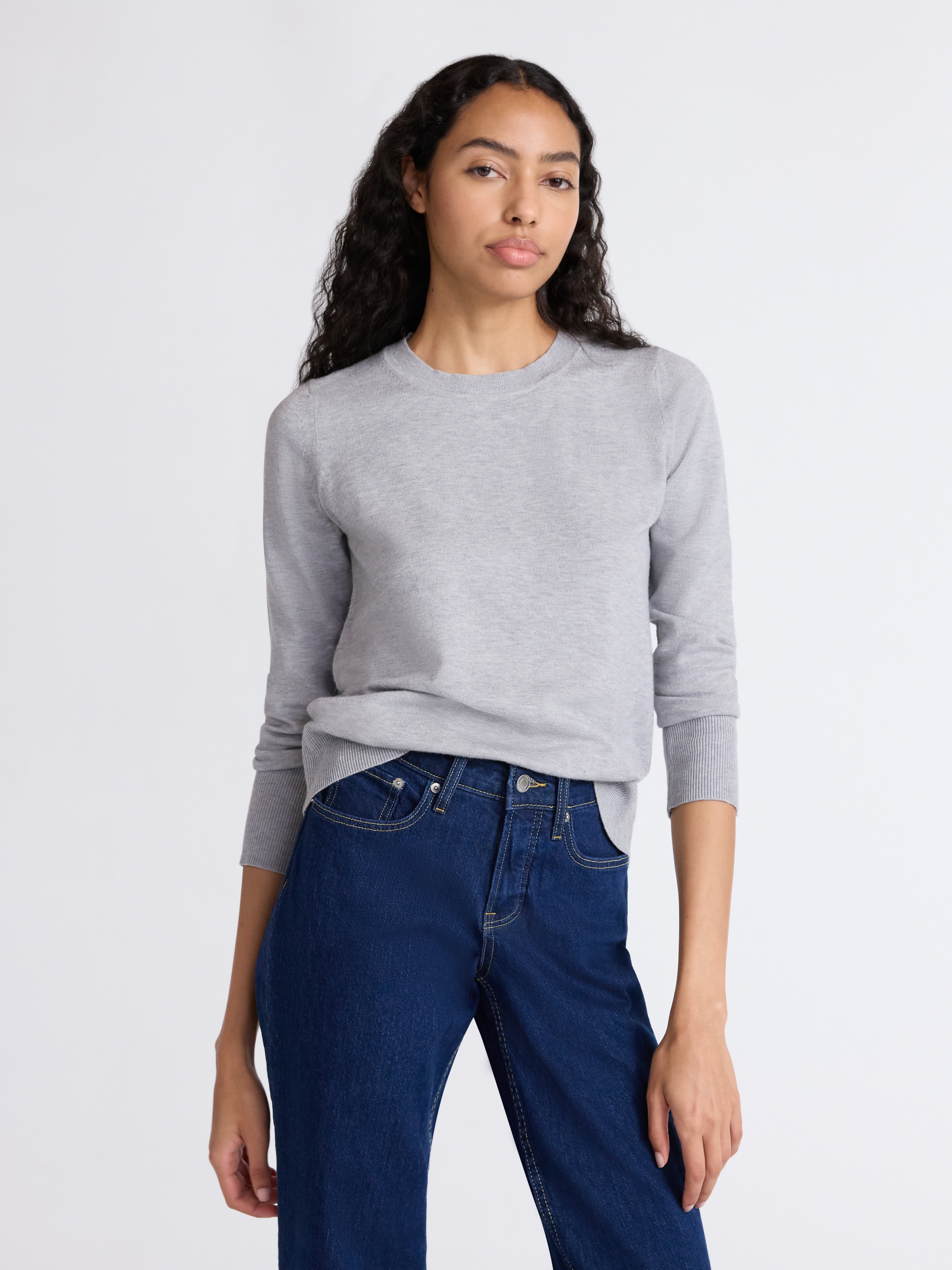 Free Assembly Women's and Women's Plus Cozy Yarn Crewneck Sweater with Long Sleeves. Lightweight, Sizes XS-4X