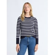 FREE ASSEMBLY Women's and Women's Plus Cozy Yarn Crewneck Sweater with Long Sleeves. Lightweight, Sizes XS-4X
