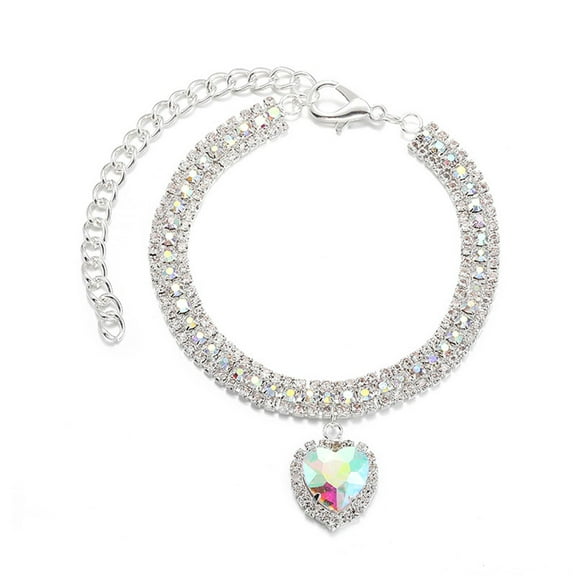 LS Dog Cats Rhinestone Diamante Collar Necklace Puppy Crystal Bling Pet Accessory A3P4