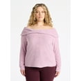 thumbnail image 1 of Terra & Sky Women’s Plus Off The Shoulder Eyelash Chenille Top, Sizes 0X-5X, 1 of 5