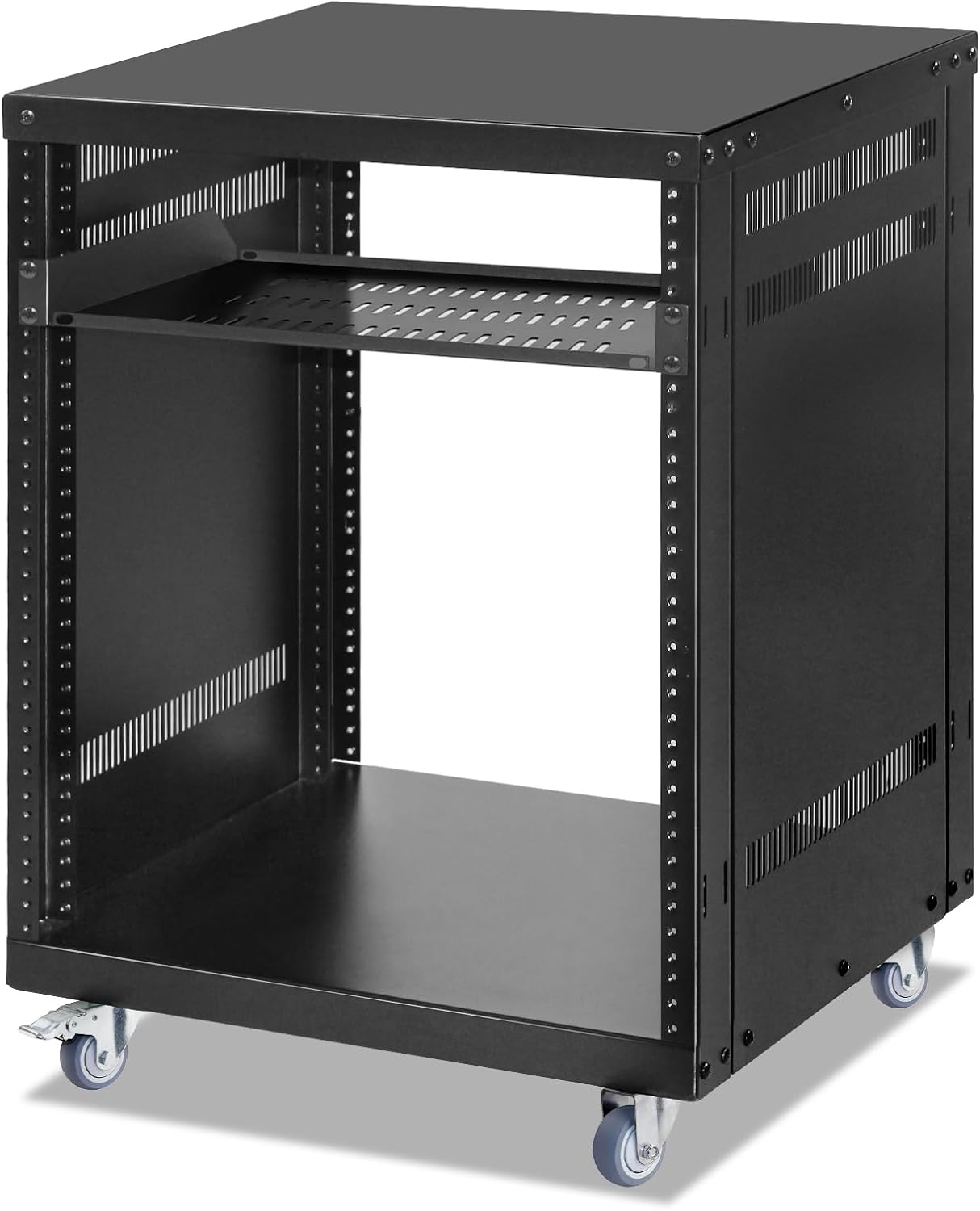 LS EasyVibe 12U Open Frame Server Rack with Casters, 12U Network