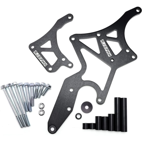 LS Engine Serpentine Bracket Alternator & Power Steering Pump Swap Conversion for Chevrolet LS1 LS2 LS3 LS6 LS7 Engines, 4.8L, 5.3L, 6.0L, 6.2L Truck & SUV Engines (Black)