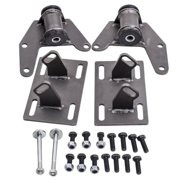 LS Engine Swap Mount Adapter Kit - 14075A - For 1973-1988 G-Body Chevy/GMC - LS1/LS2/LS3/LS6/LSX/LQ4/LQ9 4.8L-6.2L - Raw Steel Engine Mounts