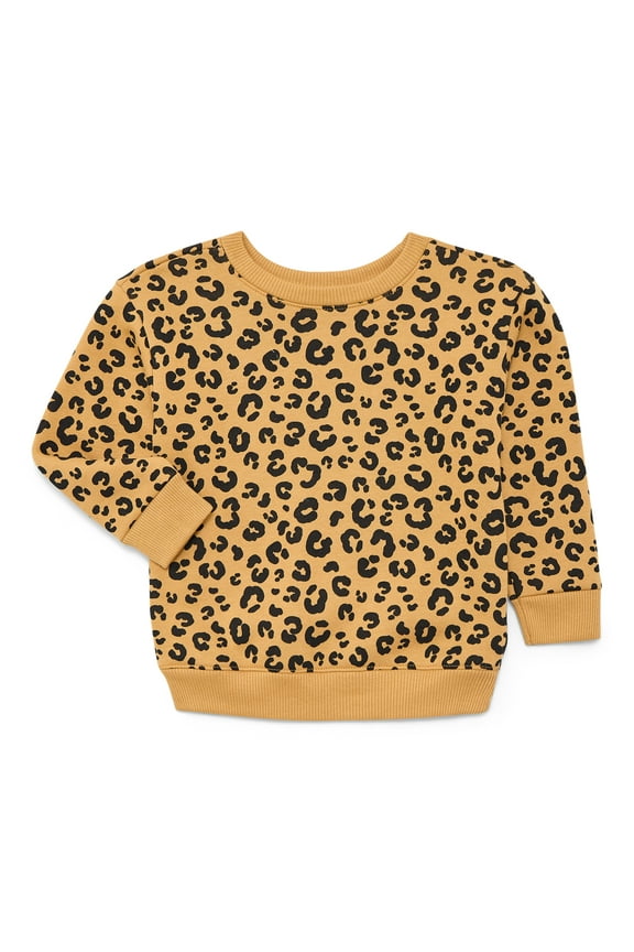 Toddler Girl Printed Fleece Sweatshirt with Long Sleeves, Sizes 2T-5T