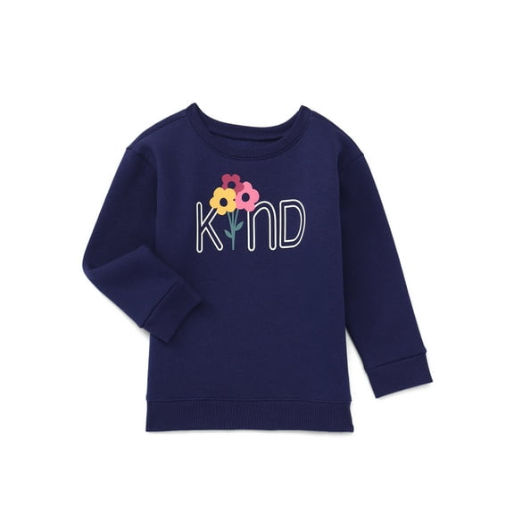 Garanimals Toddler Girl Graphic Fleece Sweatshirt with Long Sleeves, Sizes 2T-5T