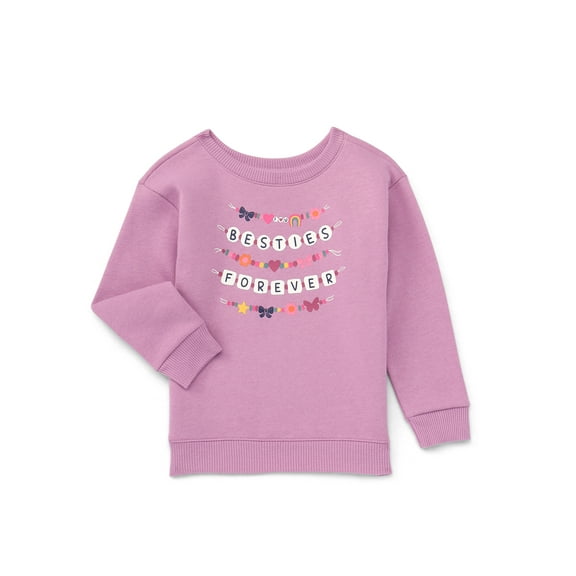 Garanimals Toddler Girl Graphic Fleece Sweatshirt with Long Sleeves, Sizes 2T-5T
