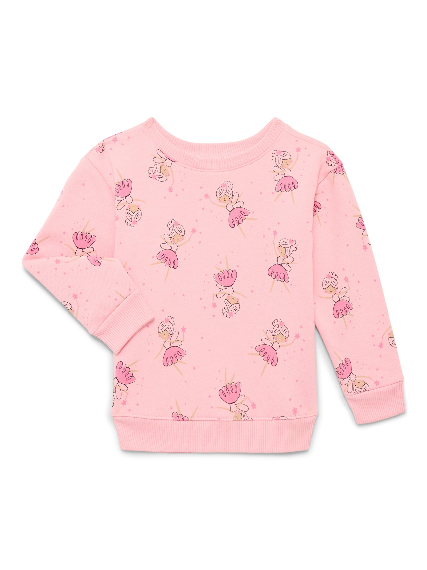Garanimals Toddler Girl Printed Fleece Sweatshirt with Long Sleeves, Sizes 2T-5T