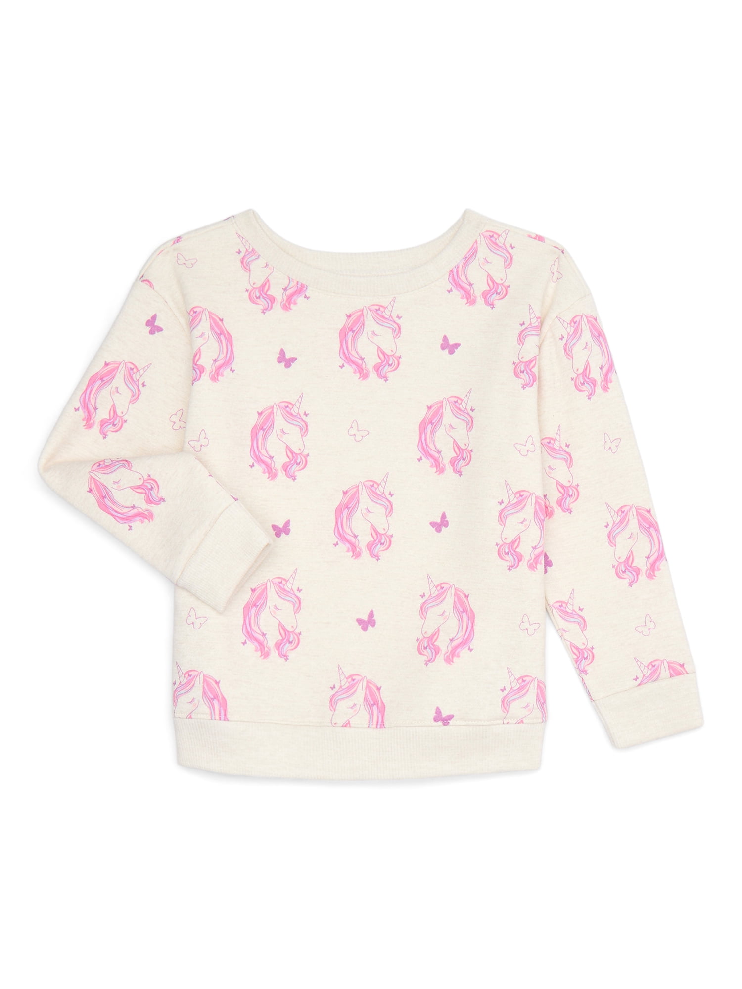 Garanimals Toddler Girl Printed Fleece Sweatshirt with Long Sleeves, Sizes 2T-5T