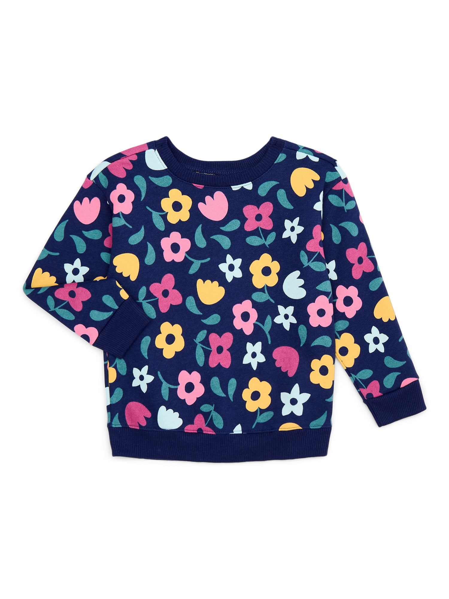 Toddler Girl Printed Fleece Sweatshirt with Long Sleeves, Sizes 2T-5T