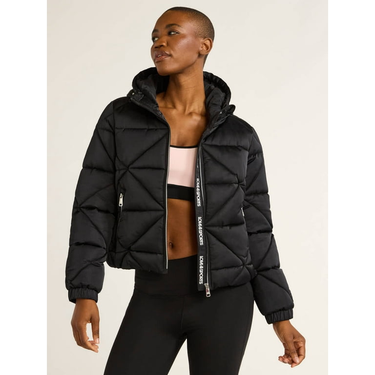 Love Sports Women's Geometric Quilted Puffer Coat, Heavyweight