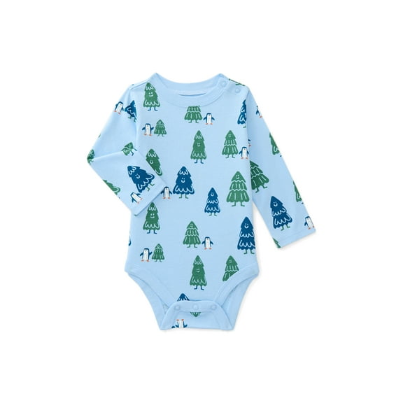 Garanimals Baby Boys Print Bodysuit with Long Sleeves, Sizes 0M-24M