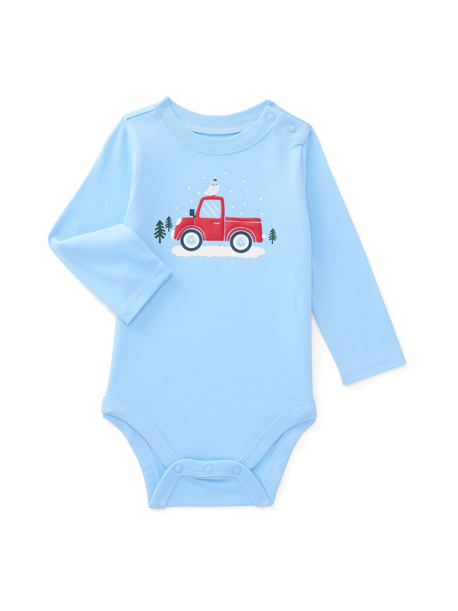 Garanimals Baby Boys Graphic Bodysuit with Long Sleeves, Sizes 0M-24M