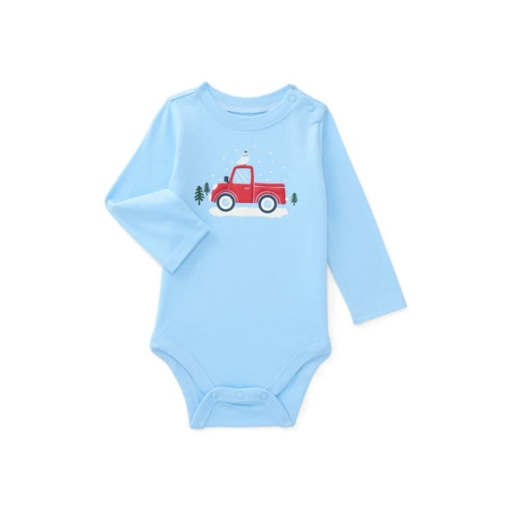 Garanimals Baby Boys Graphic Bodysuit with Long Sleeves, Sizes 0M-24M