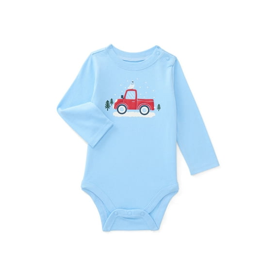 Garanimals Baby Boys Graphic Bodysuit with Long Sleeves, Sizes 0M-24M