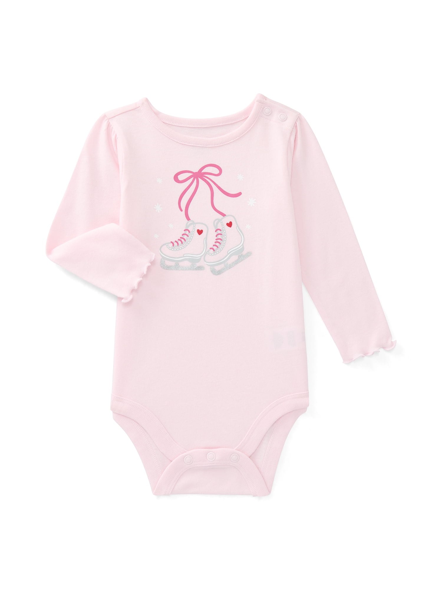 Garanimals Baby Girls Graphic Bodysuit with Long Sleeves, Sizes 0M-24M
