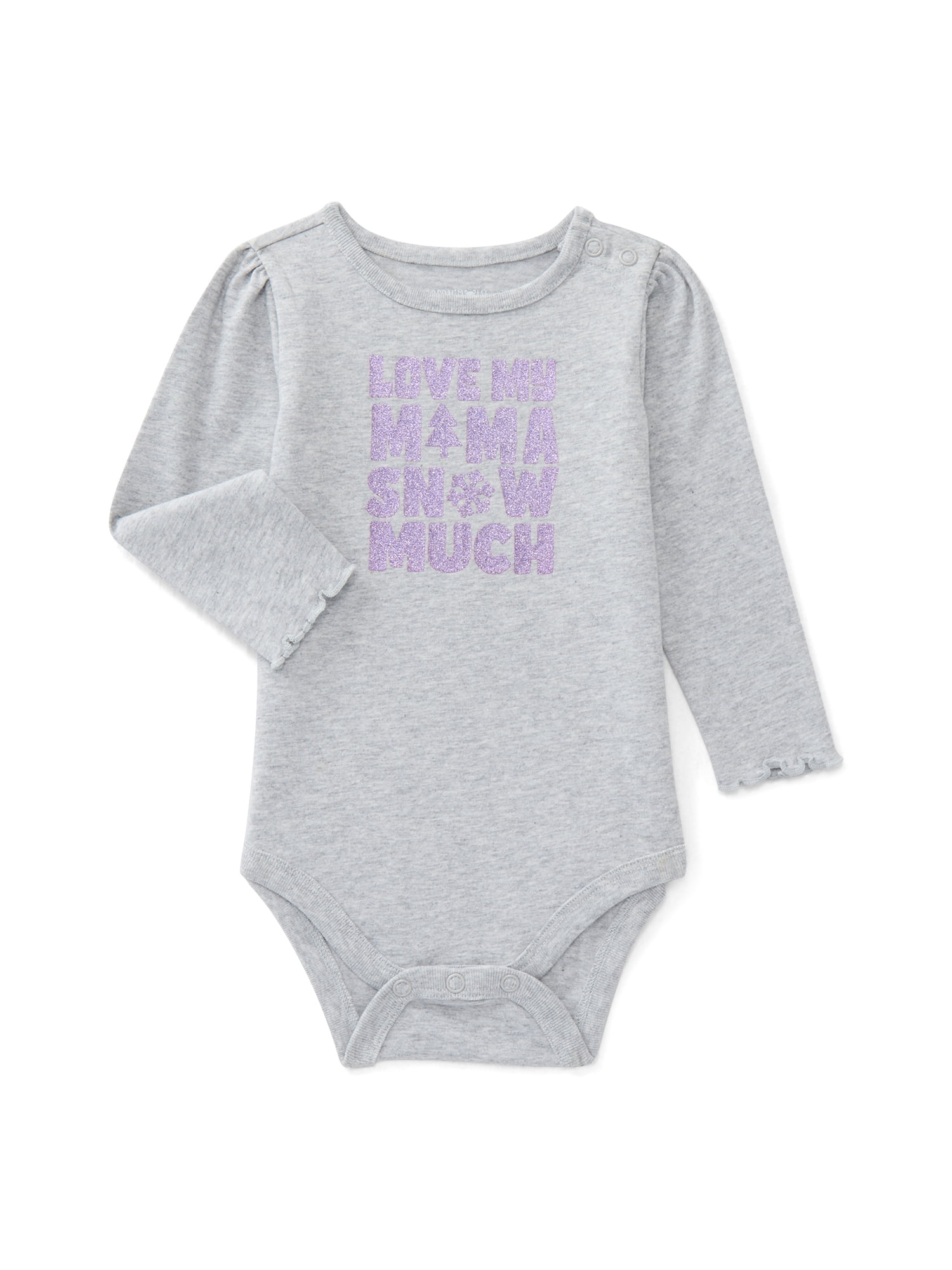 Garanimals Baby Girls Graphic Bodysuit with Long Sleeves, Sizes 0M-24M