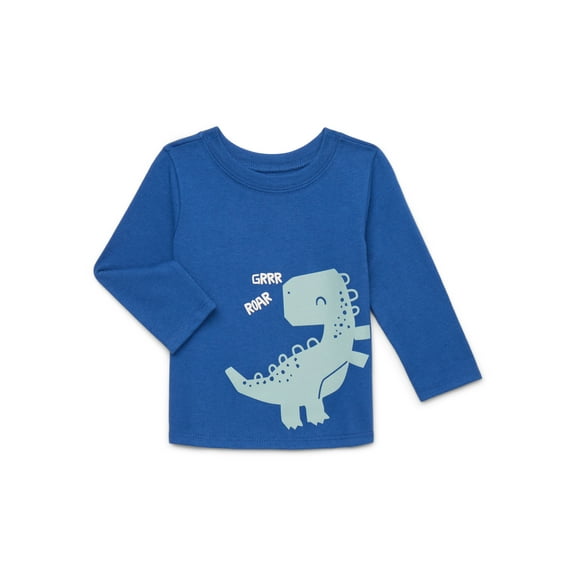 Garanimals Baby Boys Graphic Tee with Long Sleeves, Sizes 0-24 Months