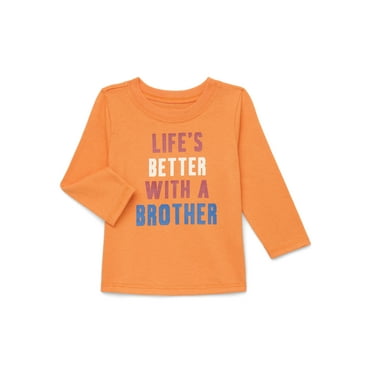 Garanimals Baby Boys Graphic Tee with Long Sleeves, Sizes 0-24 Months