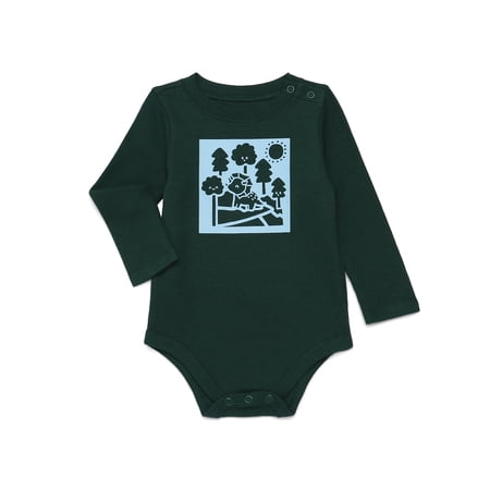 Garanimals Baby Boy Graphic Thermal Bodysuit with Long Sleeves, Sizes 0M-24M