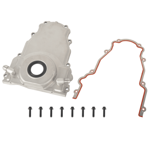 Front Timing Cover w/ 10AN Turbo Oil Drain for LS Gen 3 LS1 LQ4 4.8/5.3/5.7/6.0L