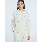 Women’s and Women’s Plus Cropped Embroidered Pullover Hoodie Sweatshirt, Sizes XS-4X