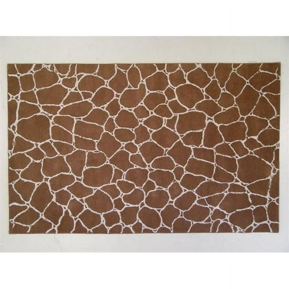 LS-IT 106 8 x 11 ft. Intrigue 100 Percent Long Fiber Wool Hand Crafted Rug, Brown & Sky