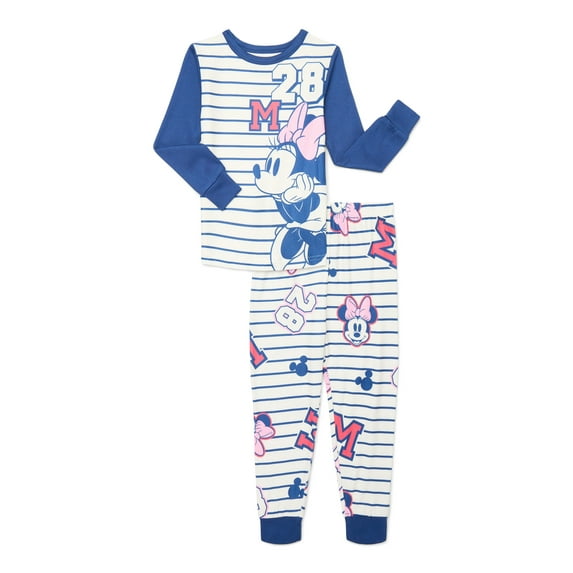 Minnie Mouse Girls Long Sleeve Tee and Pants Pajama Set, 2-Piece, Sizes 4-10
