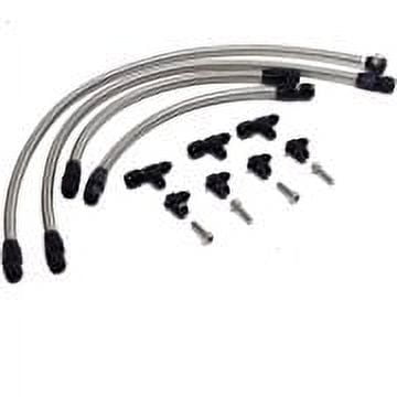 LS LSX LS1 LS2 LS6 LM7 Steam Vent Hose Kit,Engine Steam Hoses Fuel Brake Line CPE/NBR Rubber and Stainless Steel Braided LS Vents Adapters Kit,for Front & Rear Venting Complete 4AN Coolant Crossover