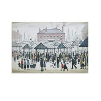 LS Lowry Scene, Northern Town Large Canvas Printing Famous Paintings Wall Decoration Painting Artwork Gifts Canvas Painting Poster Wall Art Decorative Picture Prints Modern Decor 12x18inch(30x45cm)